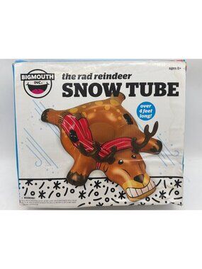 Bigmouth Inc. Inflatable Rad Reindeer Snow Tube Durable PVC Vinyl 52x43x21 Inche